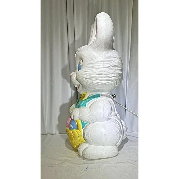 Vintage General Foam Plastics Easter Bunny Eggs Basket Blow Mold 19" - Picture 4 of 5